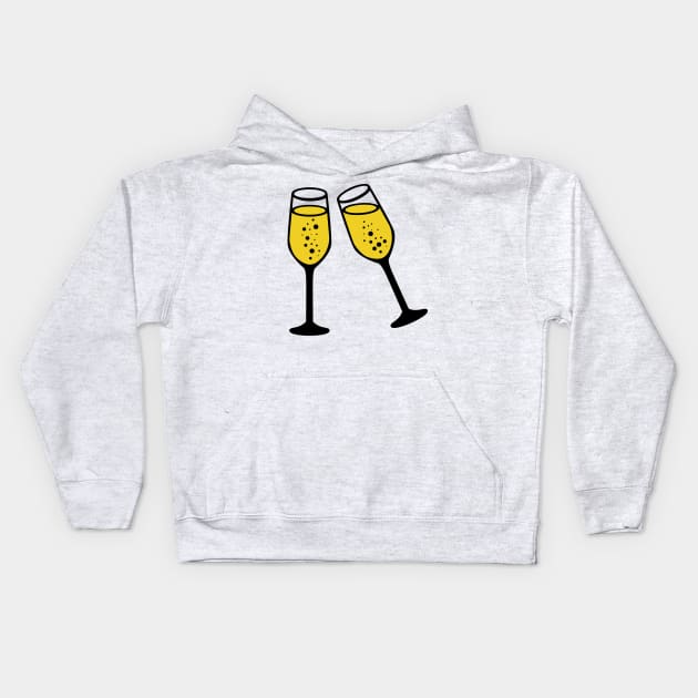 Champagne glasses Kids Hoodie by holidaystore